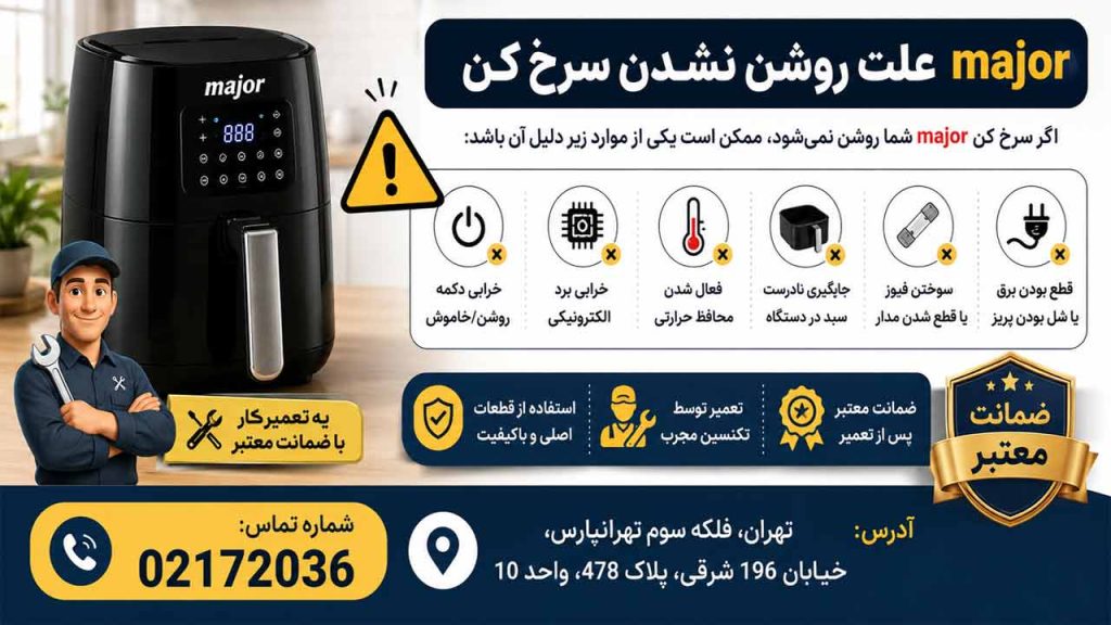 تعمیر سرخ کن میجر در شهر تهران